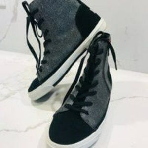 UGG Black and Silver Suede High Tops
